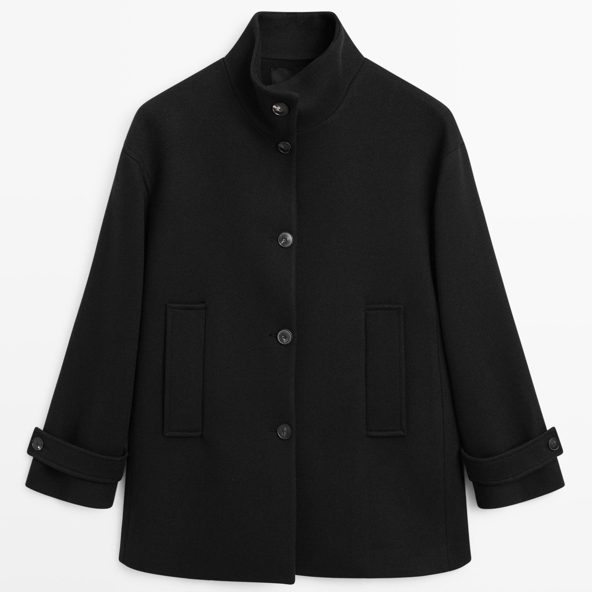 Massimo Dutti black wool coat