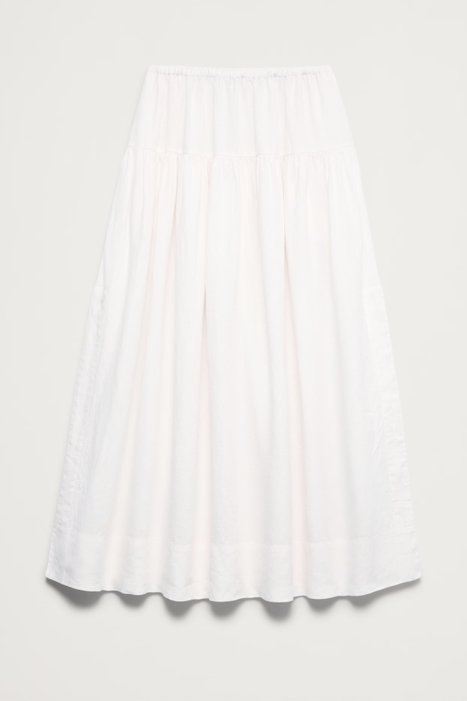 Banana Republic, Linen Tiered Tie-Side Maxi Skirt