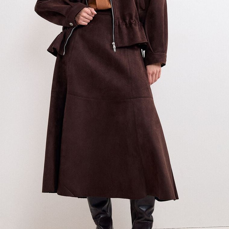 Jessie Faux Suede A-Line Skirt