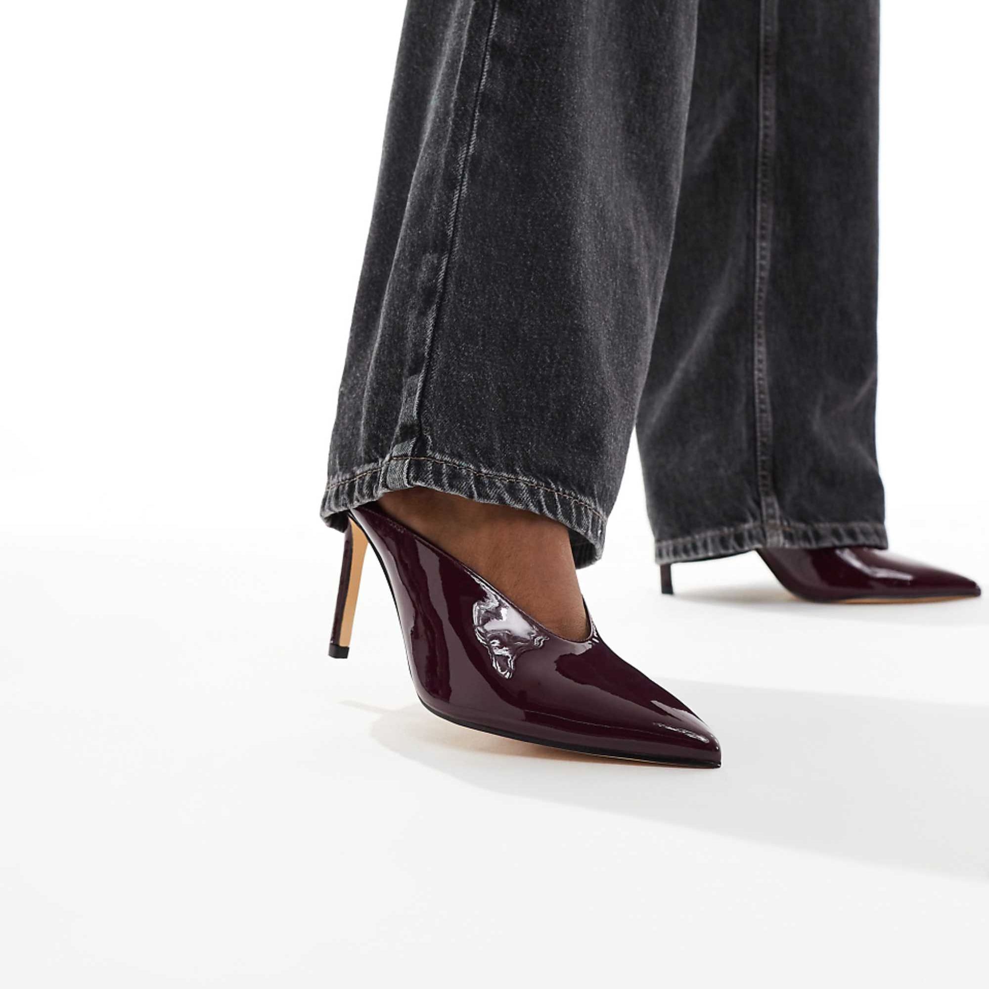 Seqwl Petunia High Vamp Pumps in Burgundy