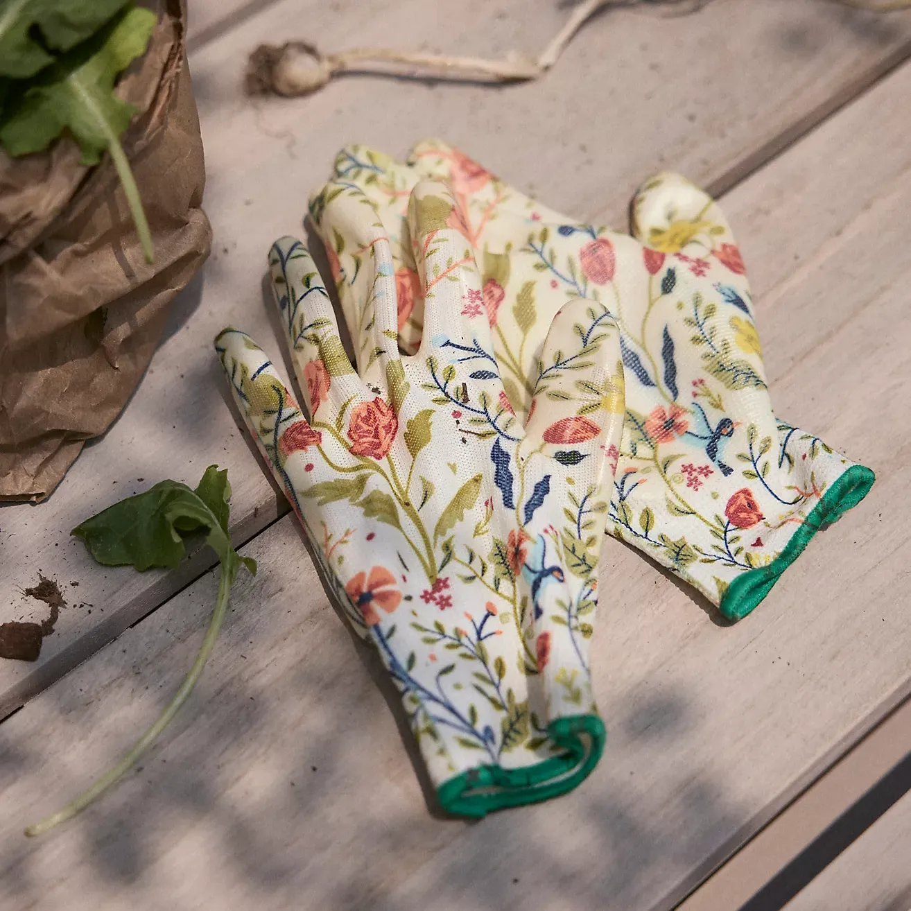 Floral Garden Weeder Gloves
