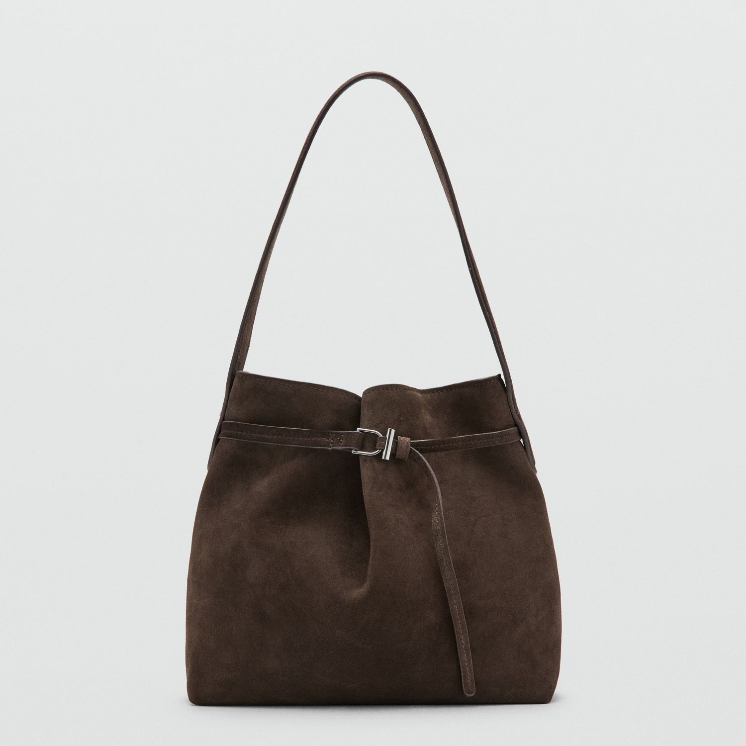 Suede Bucket Bag With Buckle - Women | Mango United Kingdom