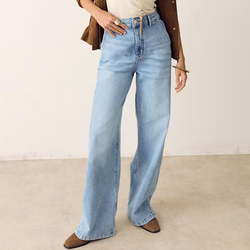 lightwash wide leg jeans