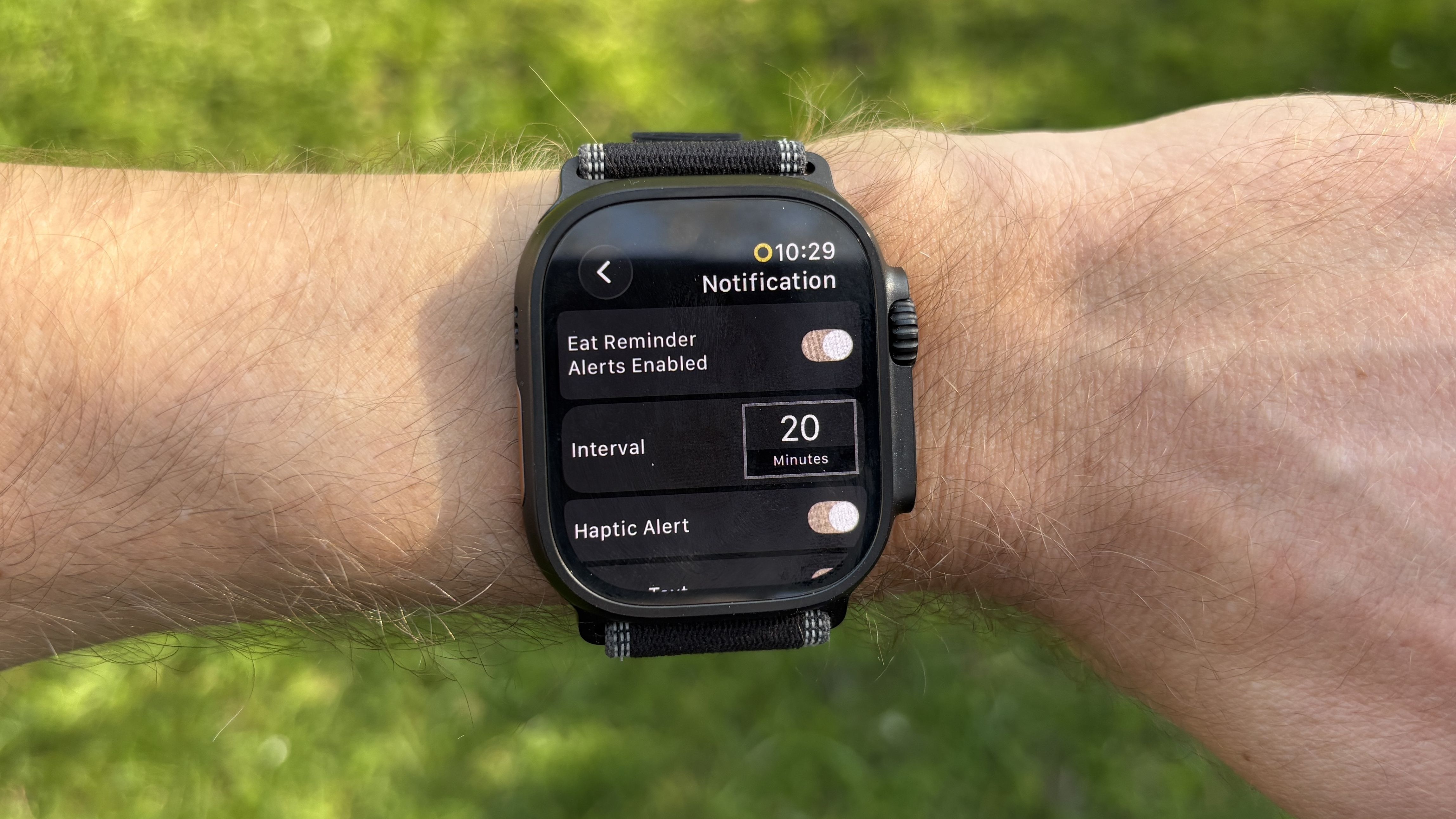 Apple Watch Ultra 3 Fueling Reminder on WorkOutDoors app