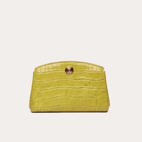 liffner, Pushlock Clutch Chartreuse Croc