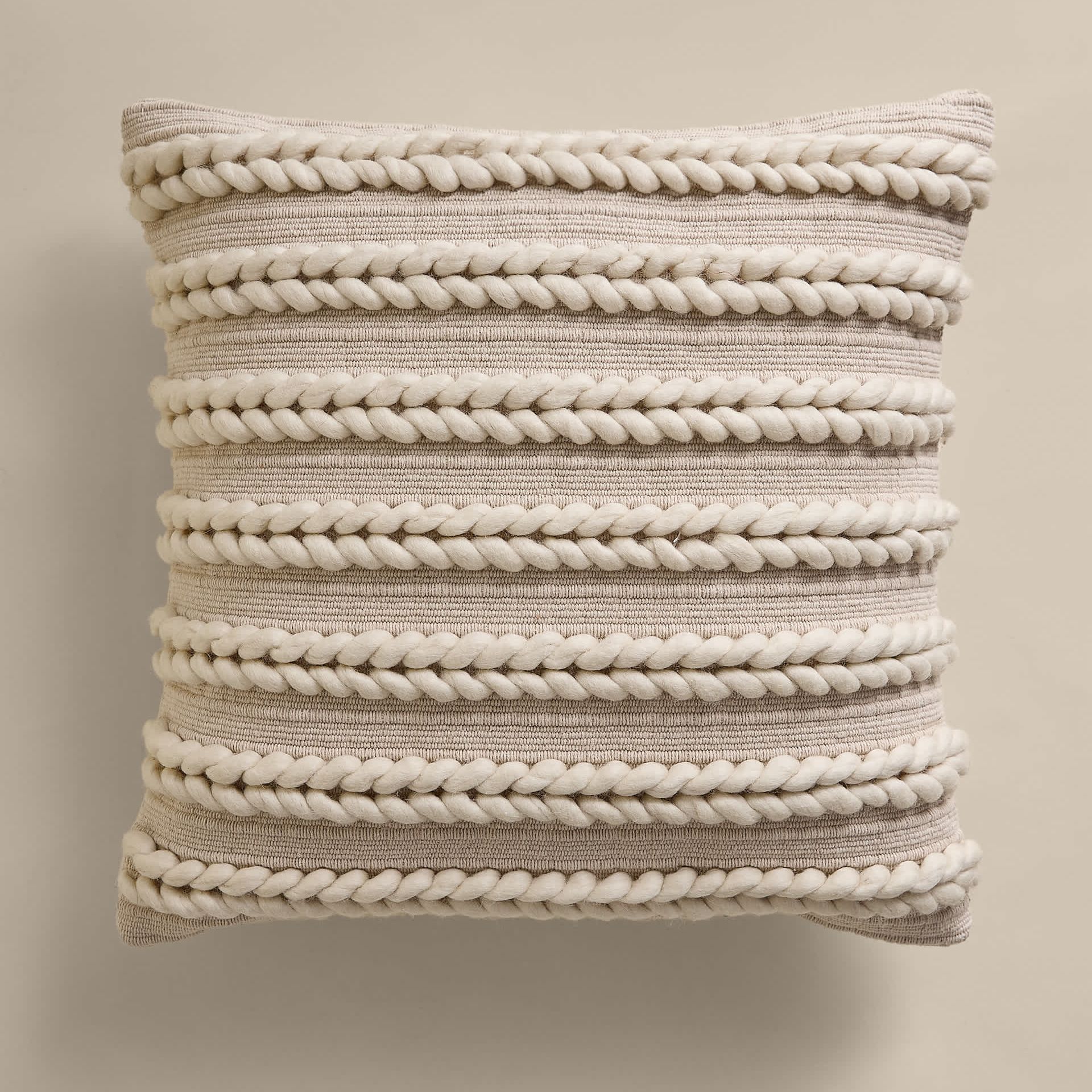 Cotton With Wool Plait Cushion