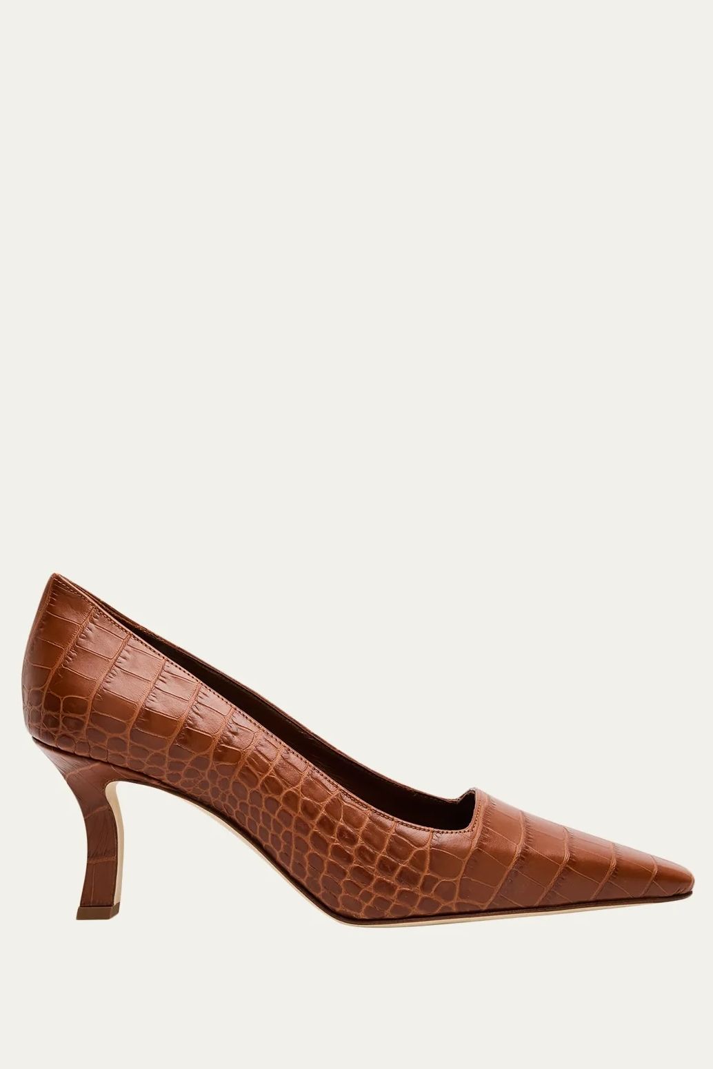 manolo blahnik Moiralo Croc-Embossed Leather Pumps