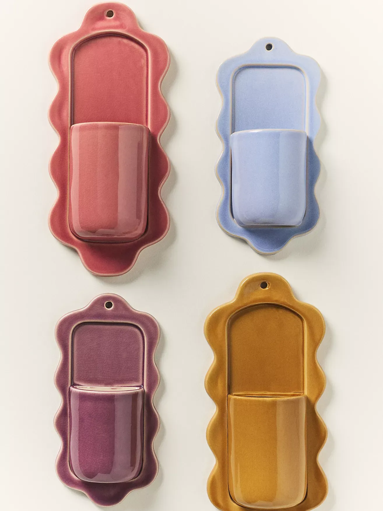 Stoneware Wiggle Wall Vase