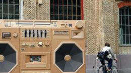 Cardboard art: giant ghetto blaster rocks Zurich | Creative Bloq