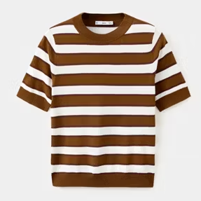 Mango, Striped Knit Top