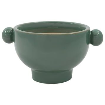Beautiful 7" Soft Teal Handled Ceramic Planter by Drew Barrymore