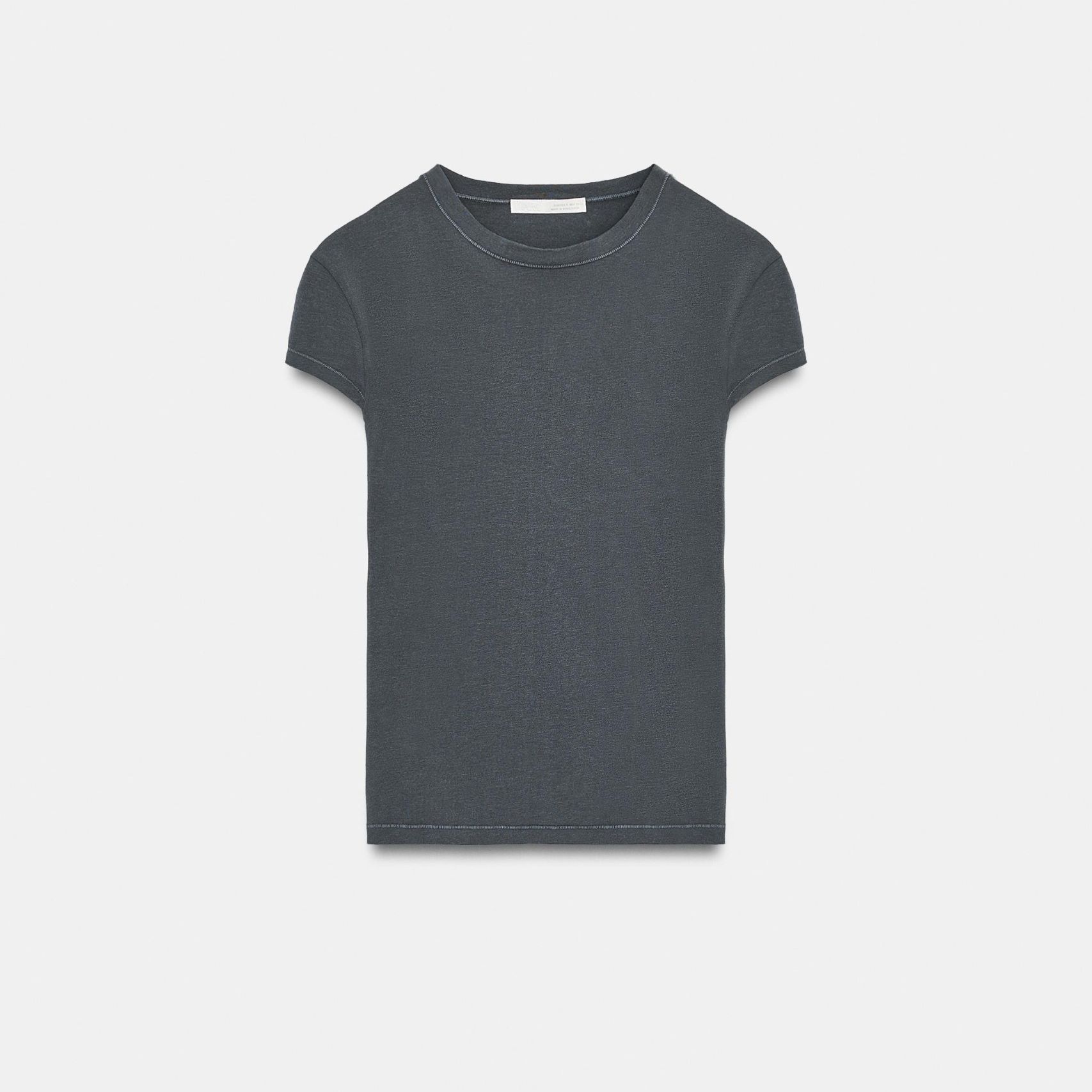 Fitted Short Sleeve T-Shirt - Charcoal Grey - S