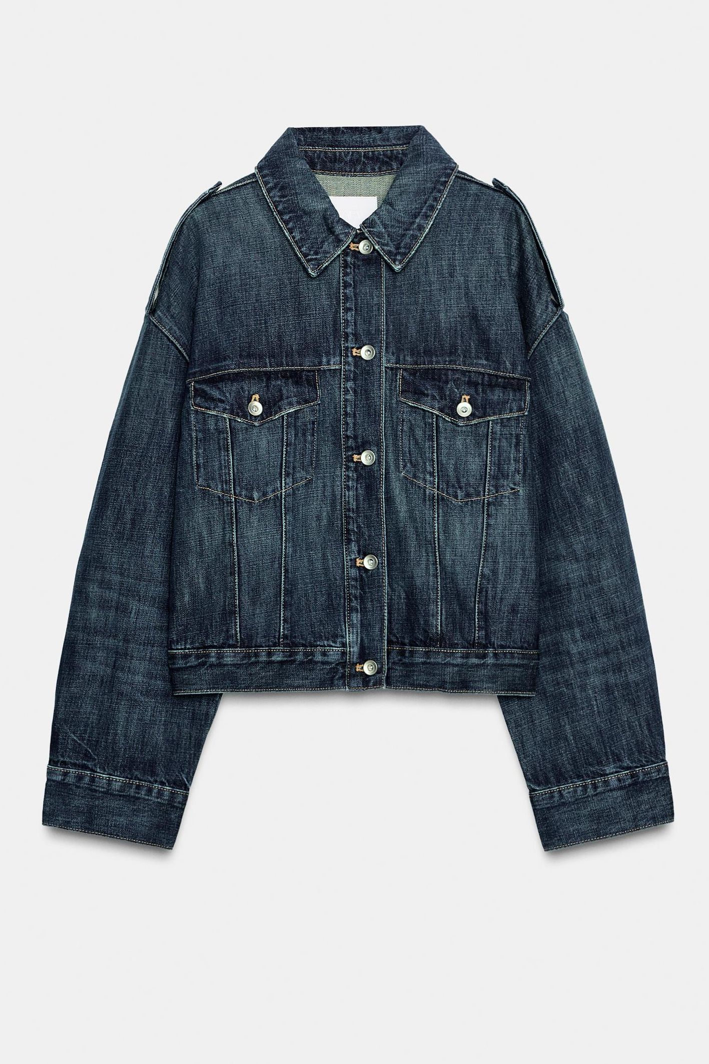 Zara TRF Denim Jacket With Tabs
