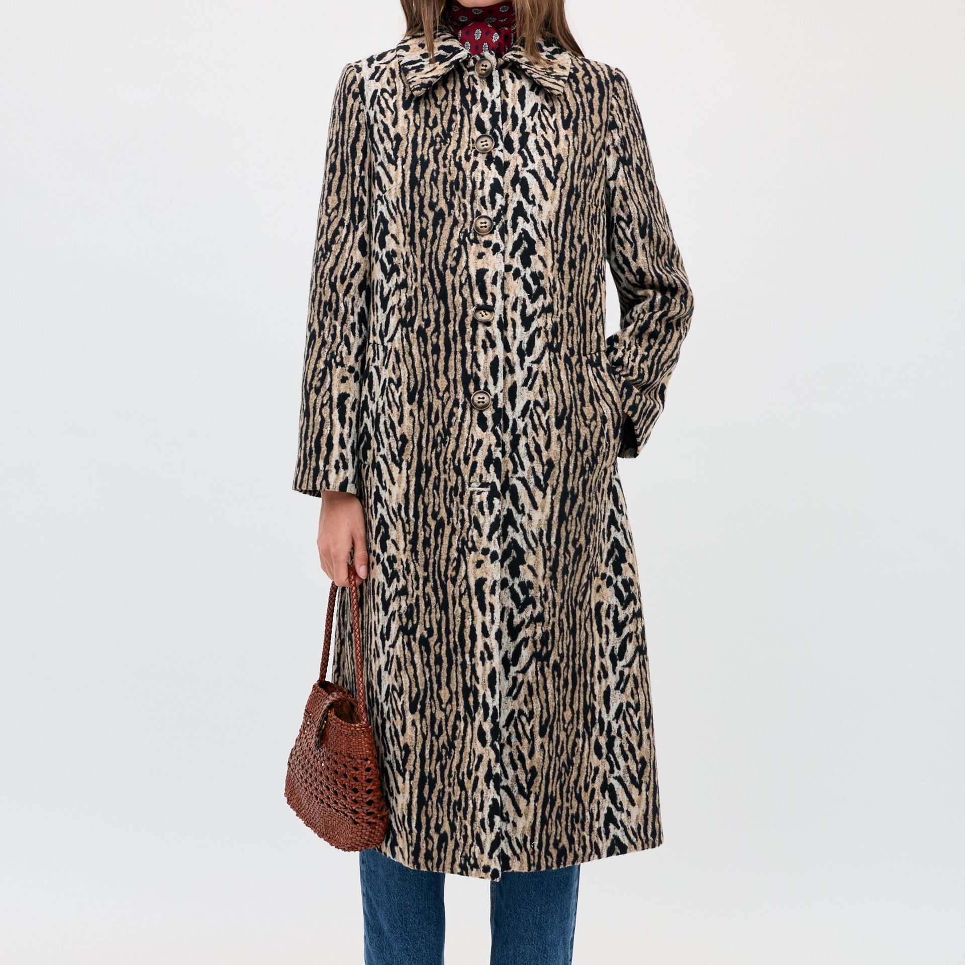 Milly Leopard Coat in Brown Bohemia Leopard