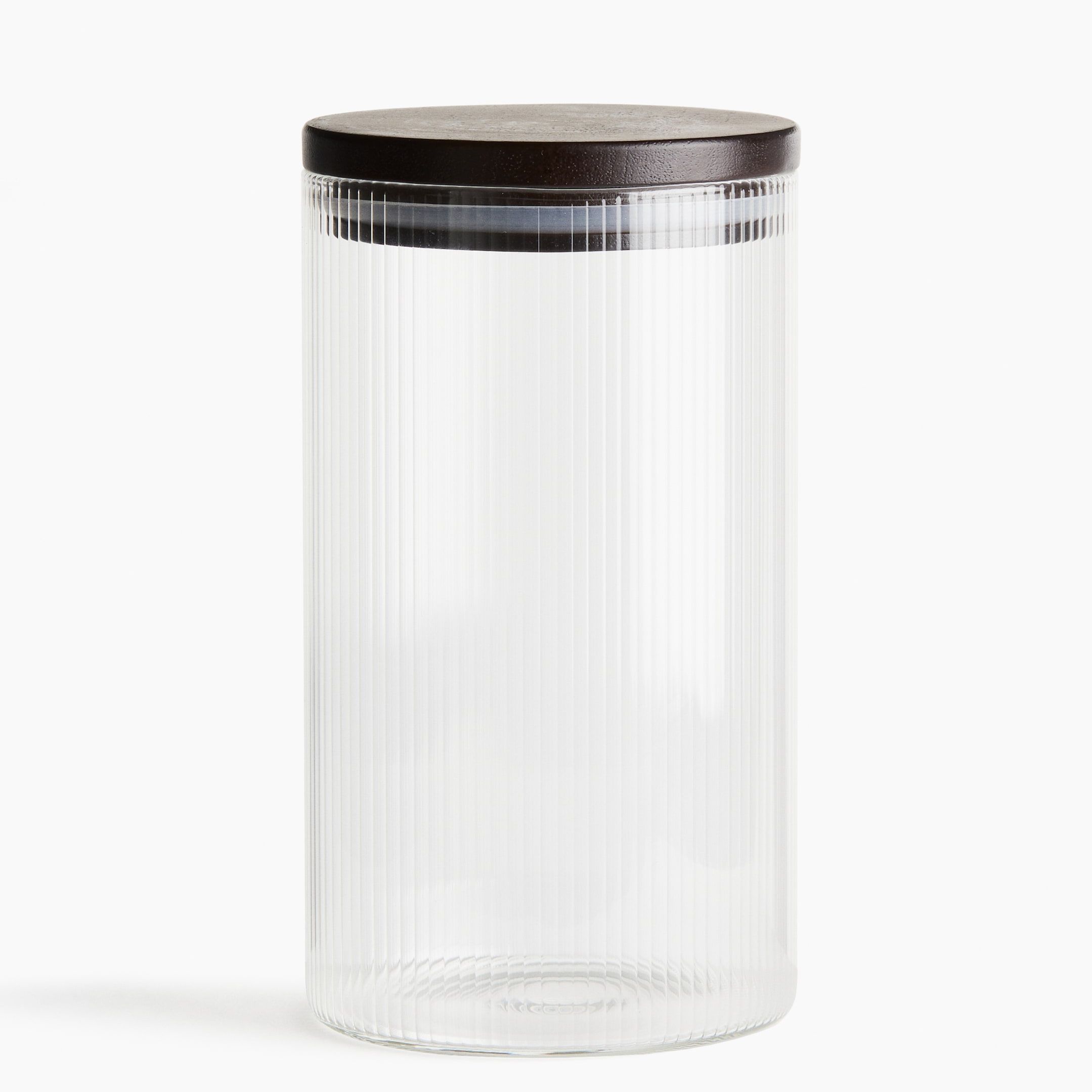 Fluted Glass Jar - Transparent