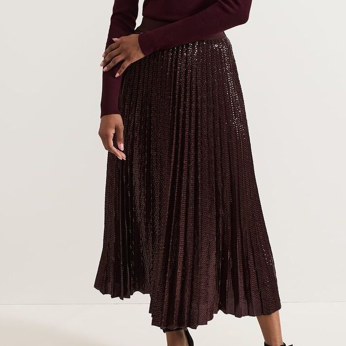 Alaina Sequin Pleated Skirt