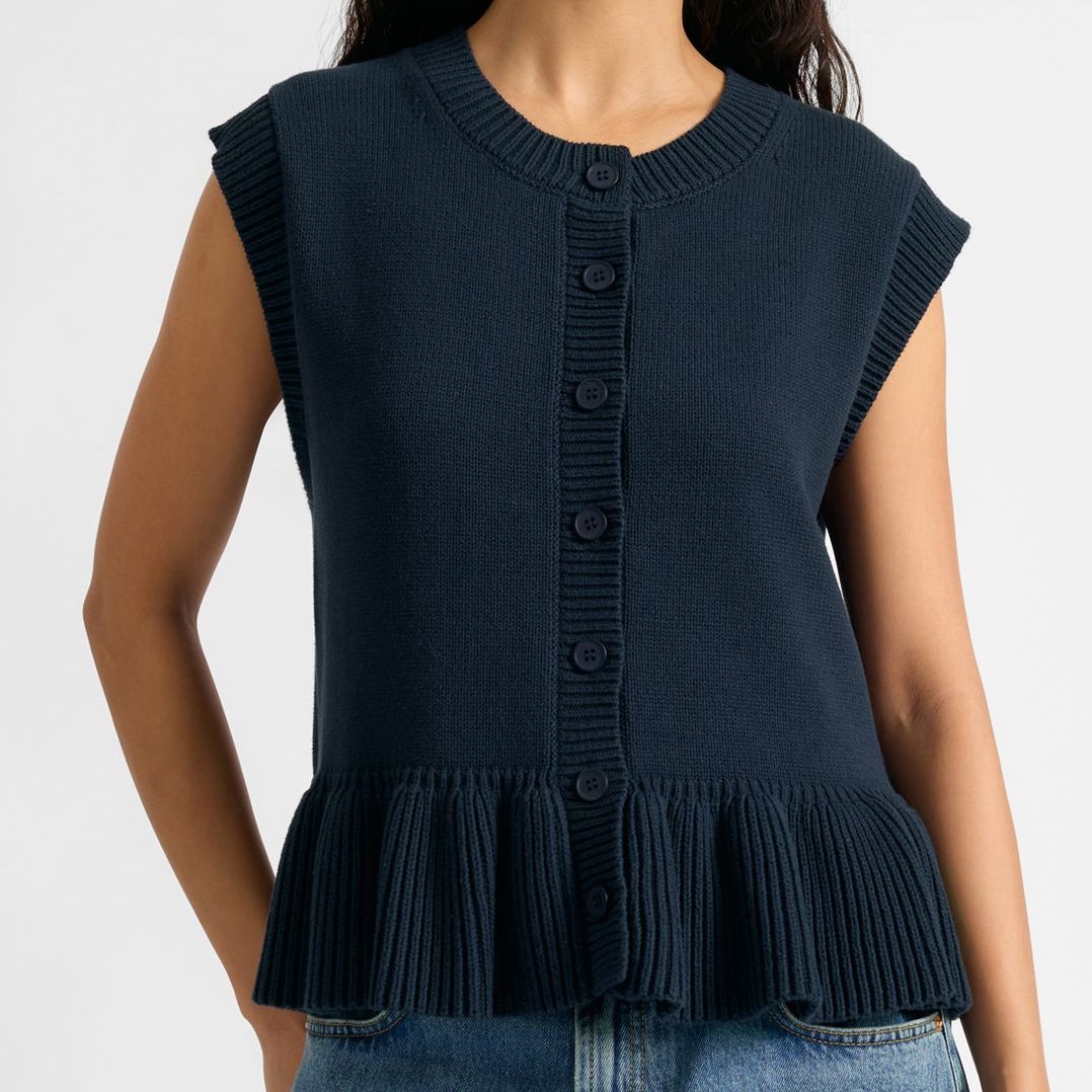 Peplum Cotton Button Tank - 8