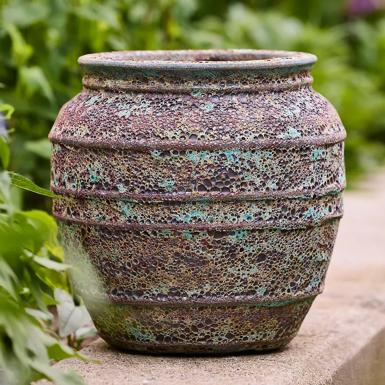 Barnacle Banded Olive Jar Planter