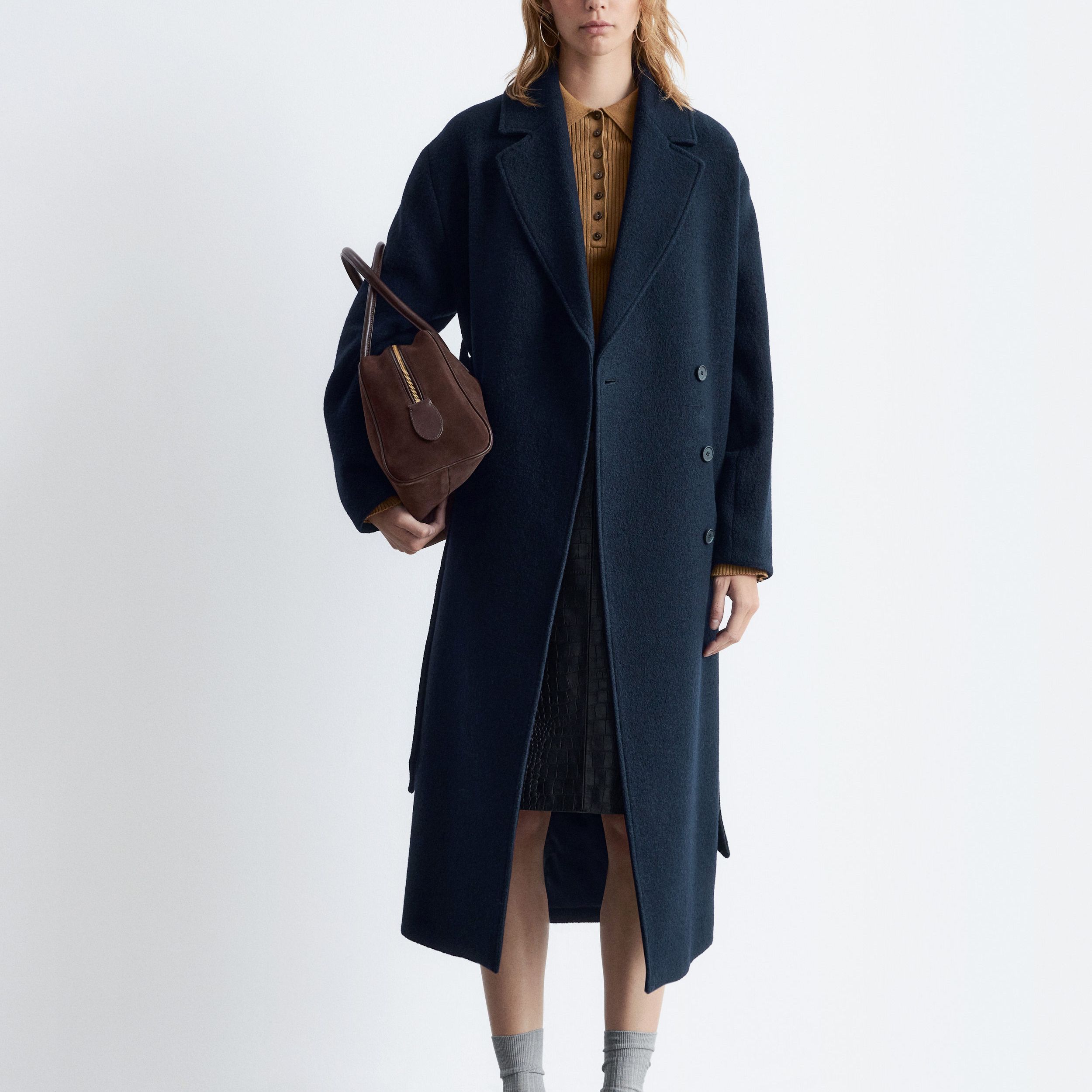 Voluminous Belted Wool Coat