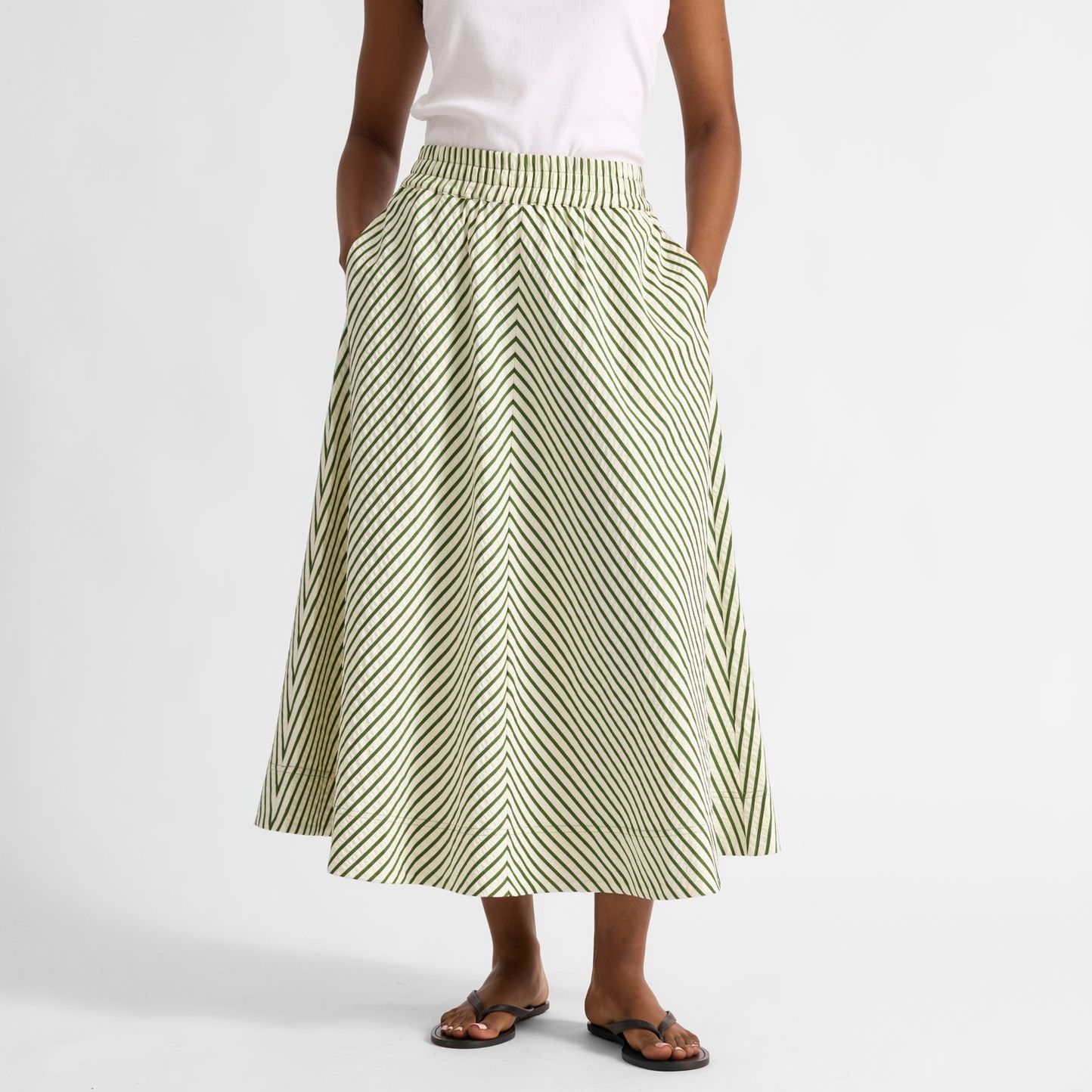 Green Stripe Skirt - 8