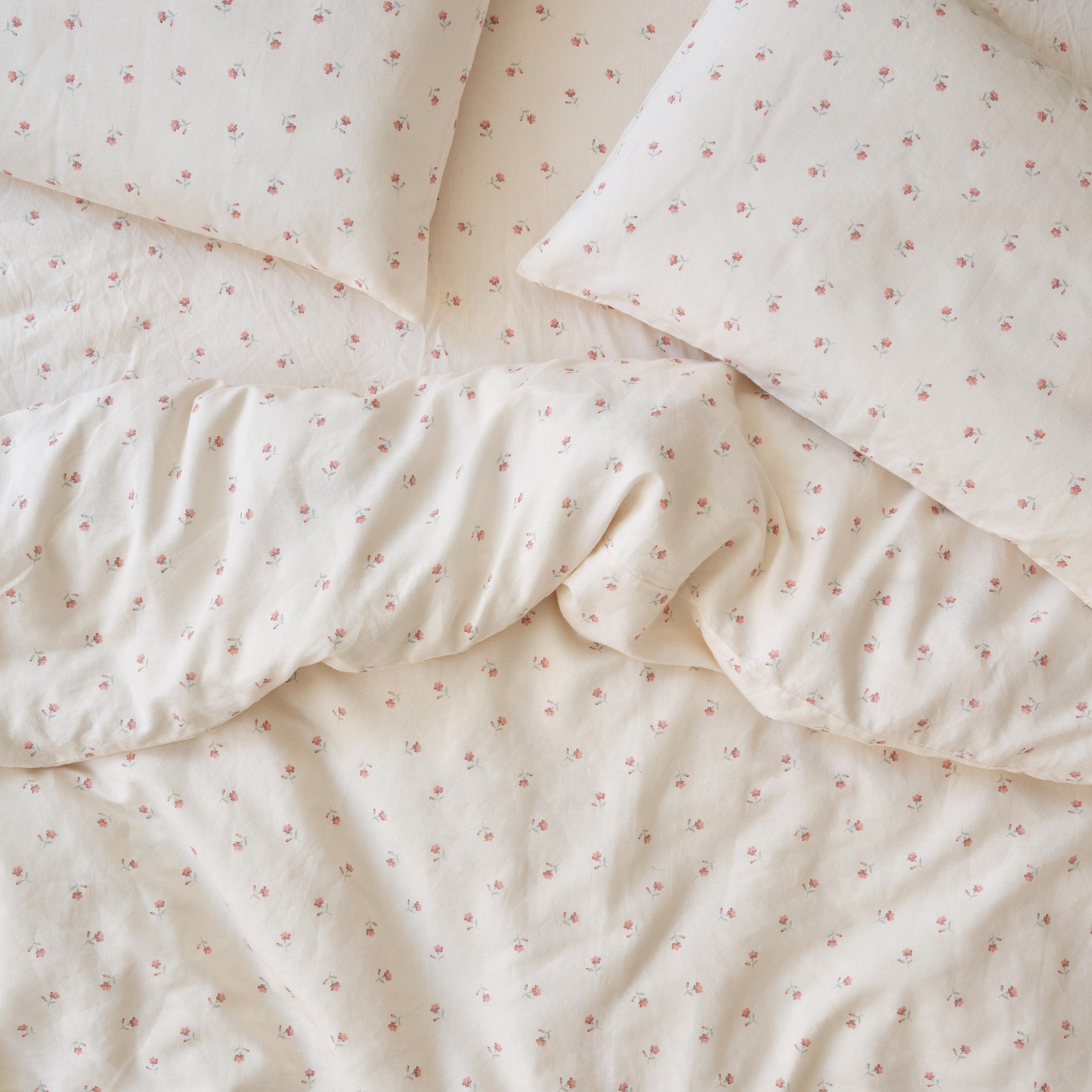 Pearl Posy Bud Linen Blend Duvet Cover