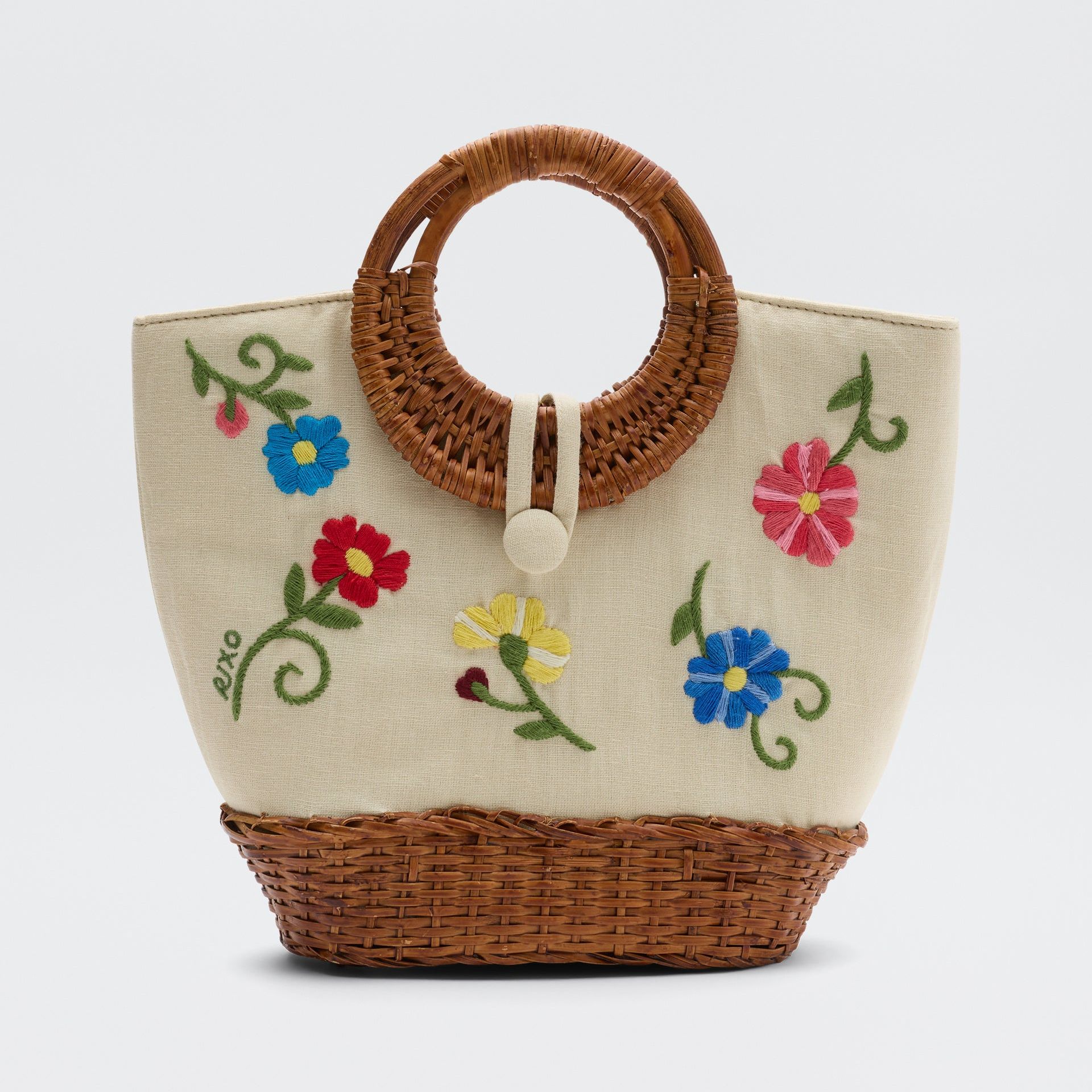 Zelene Bag in Ombre Floral Embroidery Cream