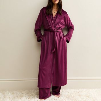 Dark Burgundy Velvet Robe