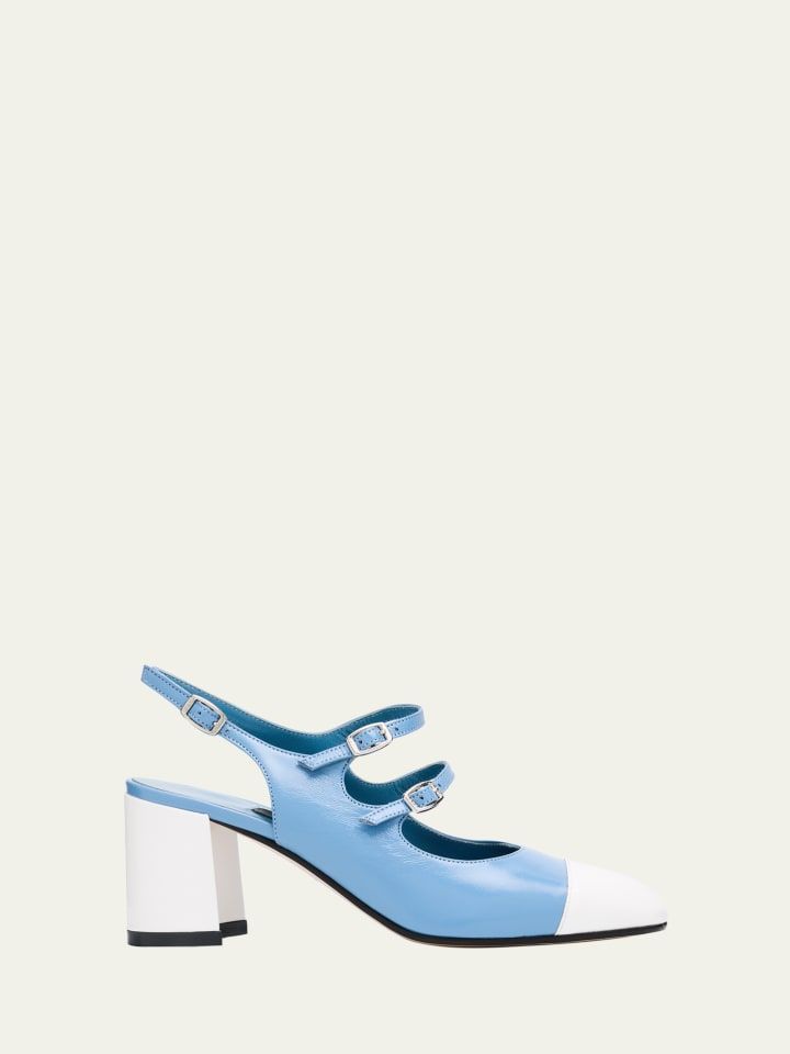 Papaya Metallic Four-Buckle Ballerina Flats