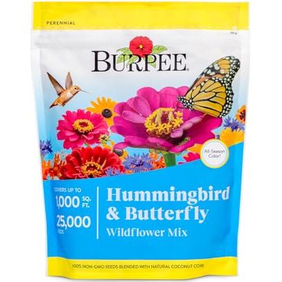 Burpee Wildflower 25,000 Bulk, 1 Bag 18 Varieties of Non-Gmo Flower Seeds for Hummingbirds and Butterflies