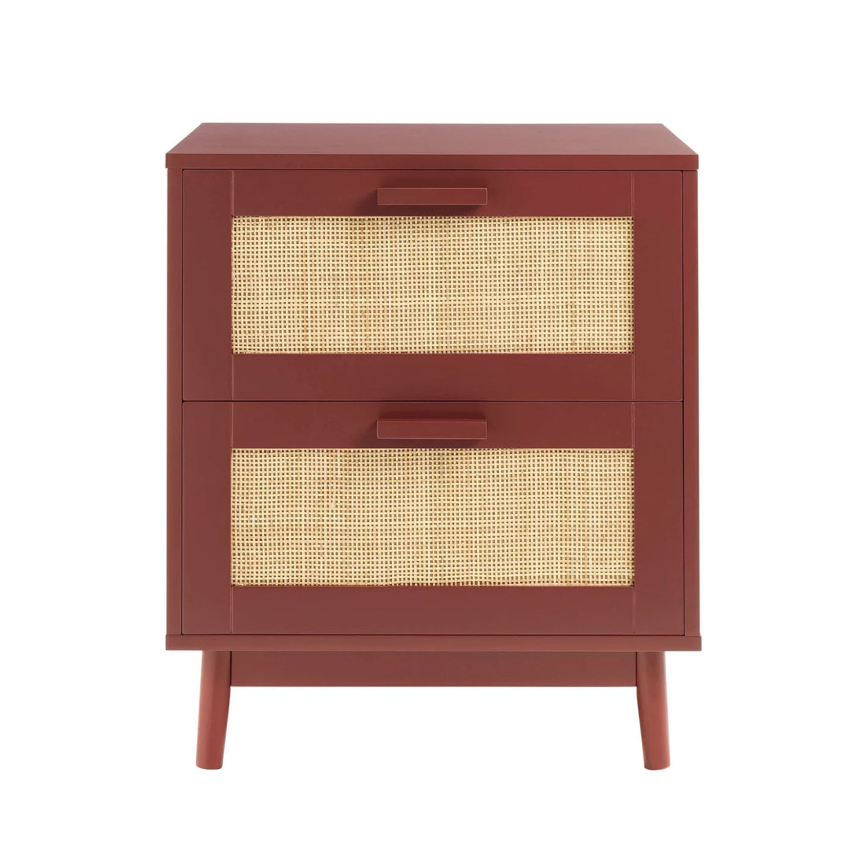 DUSK, Isla 2 Drawer Bedside Table - Burnt Red