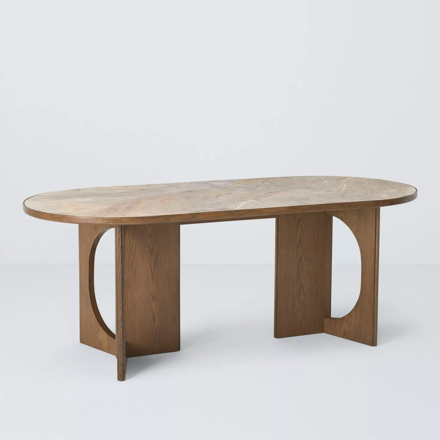 John Lewis, Sculpt 6 Seater Ceramic Top Dining Table, Walnut