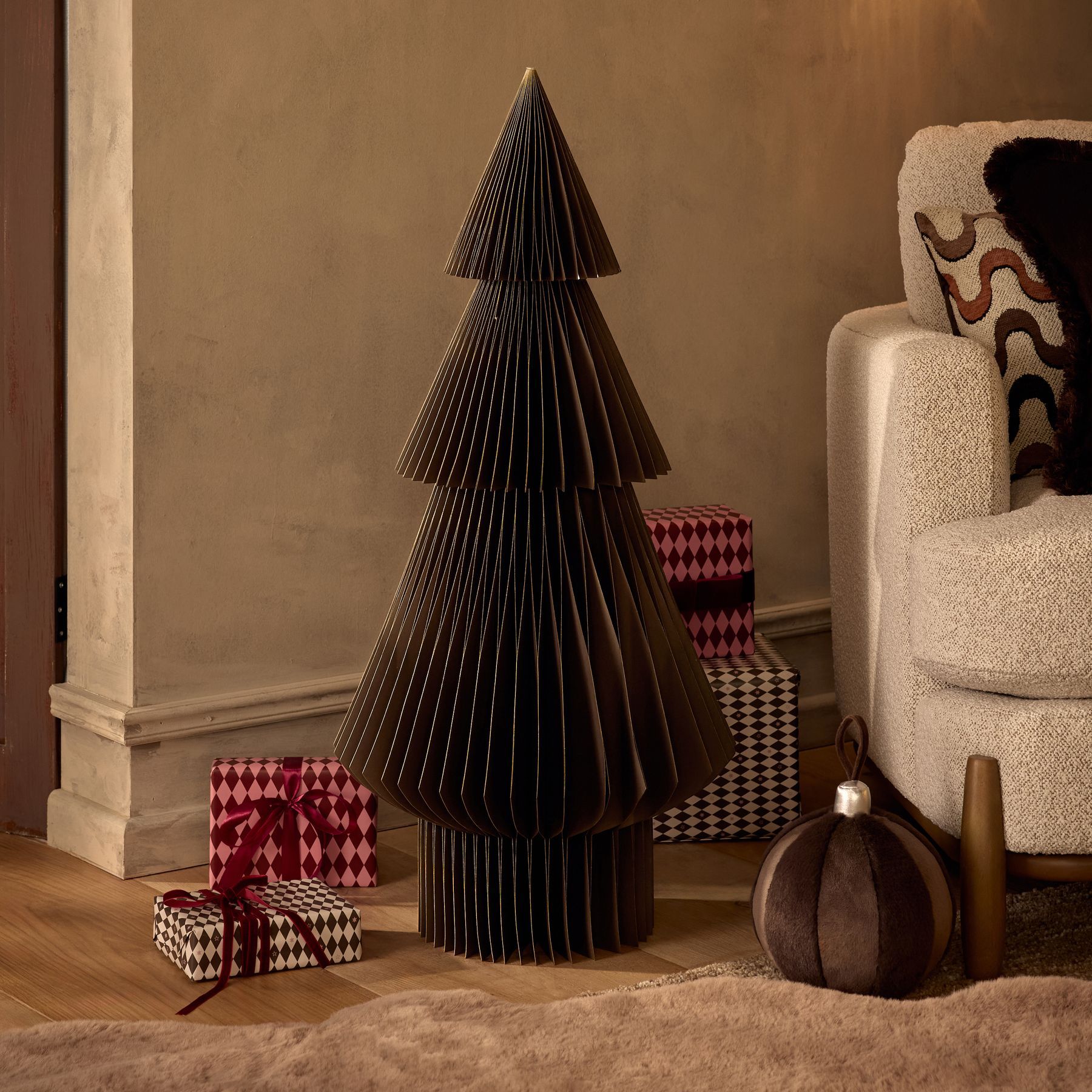 Brown Paper Christmas Tree - Size One