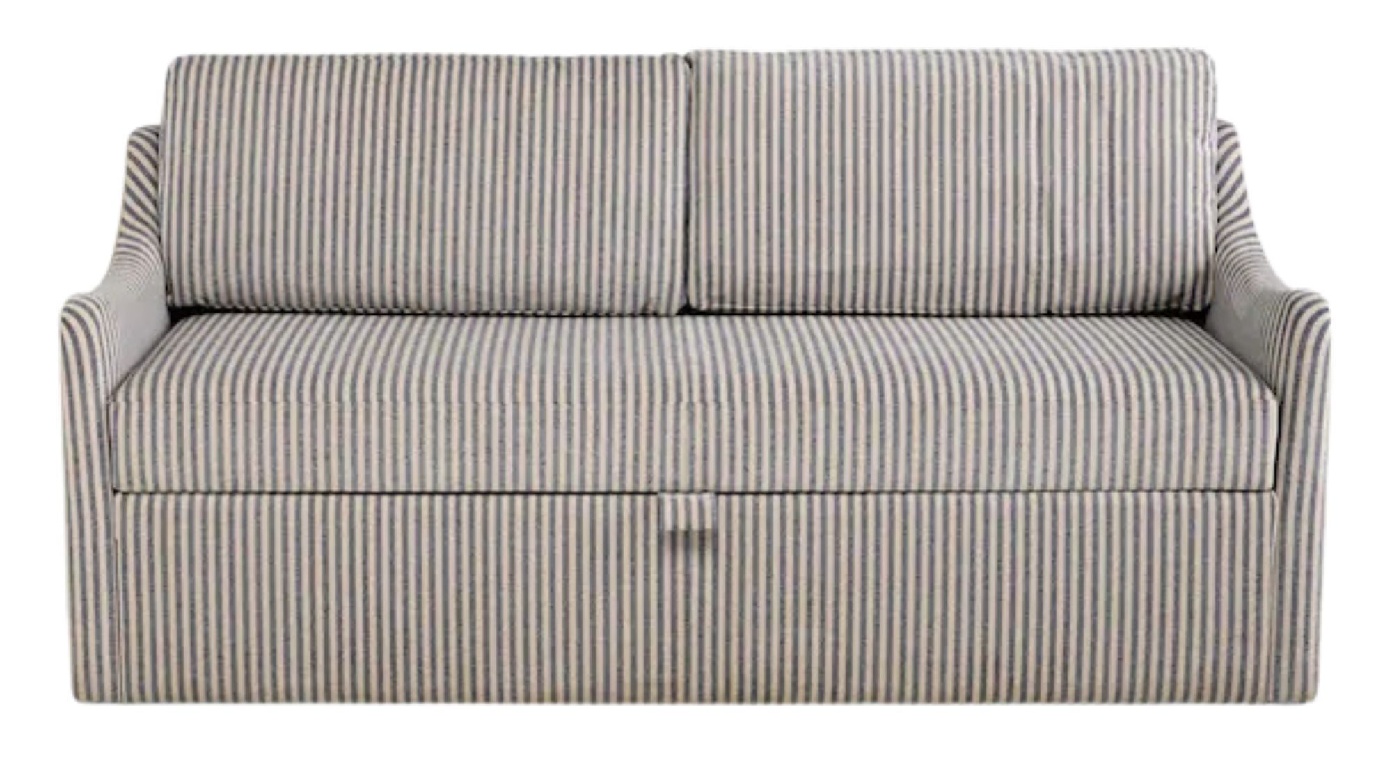 Next, Chenille Stripe Slate Blue Aldridge Right Hand Corner Storage Dining Bench