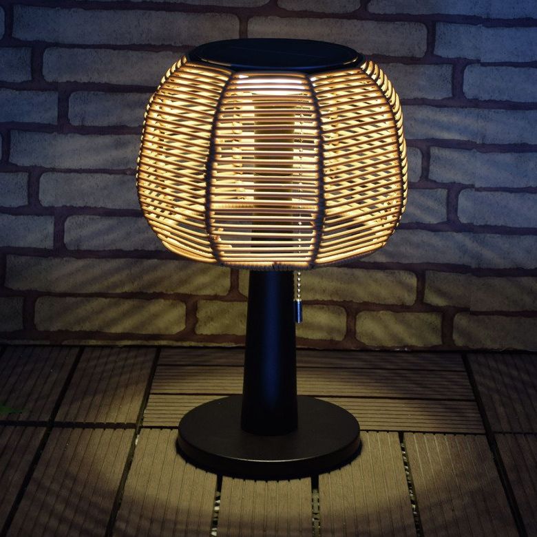 Habitat Warm White Solar Rattan Effect Table Lamp