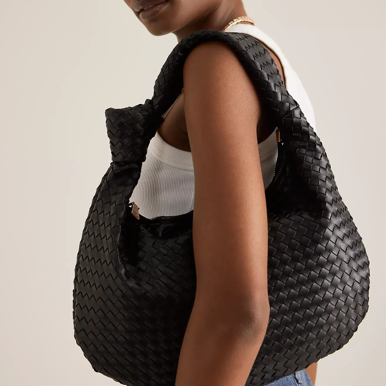 Melie Bianco Brigitte Large Faux Leather Shoulder Bag