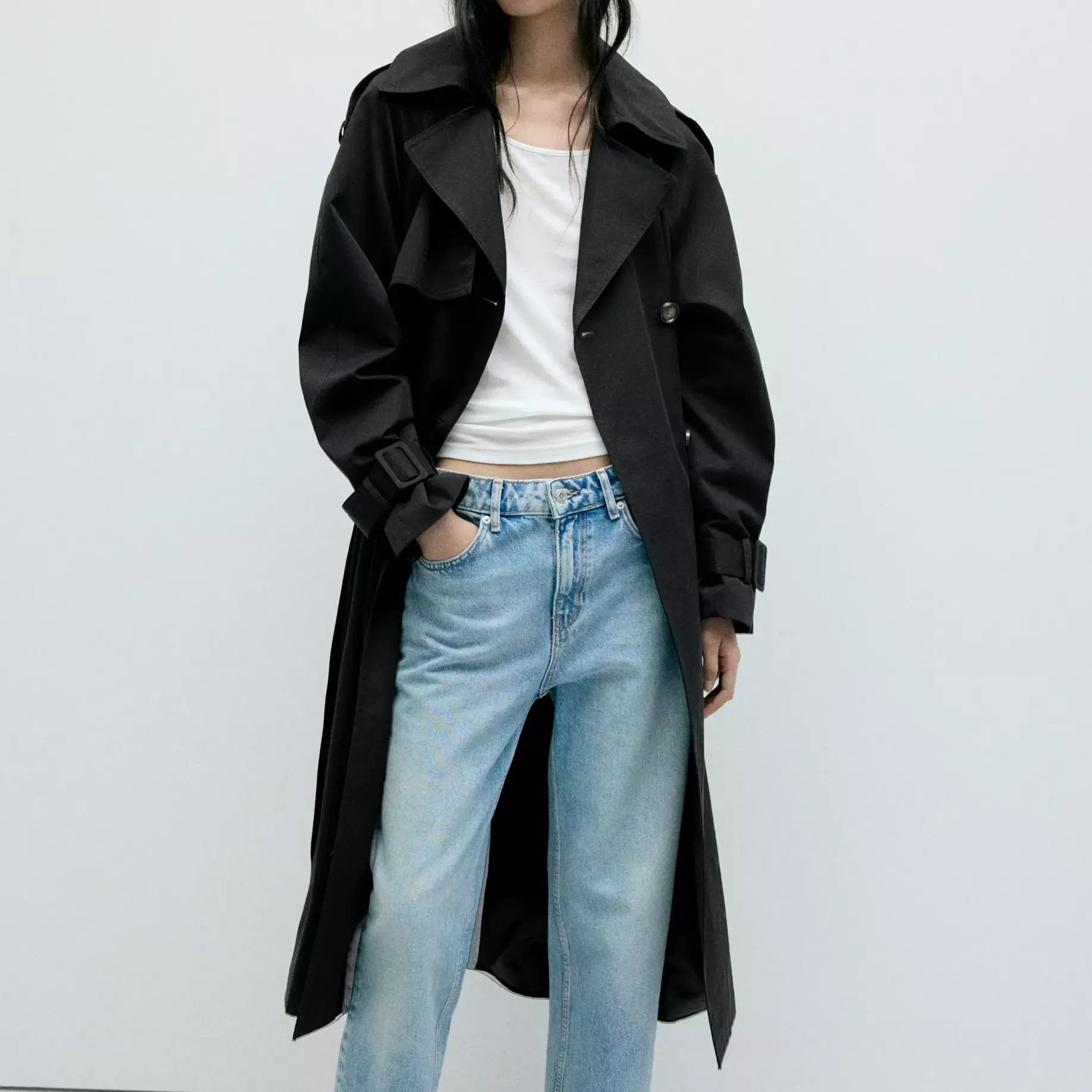 Long Double-Breasted Trench Coat - Women | Mango United Kingdom