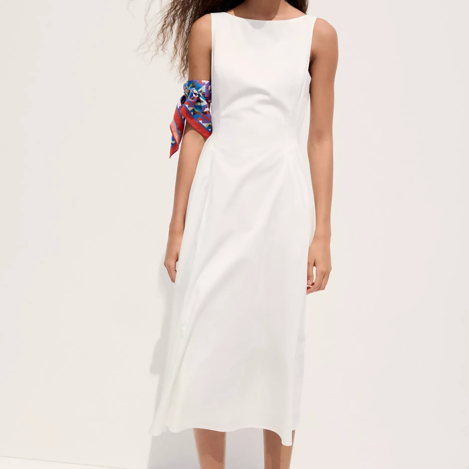 Boat-Neck Ruched Dress - Women | Mango United Kingdom