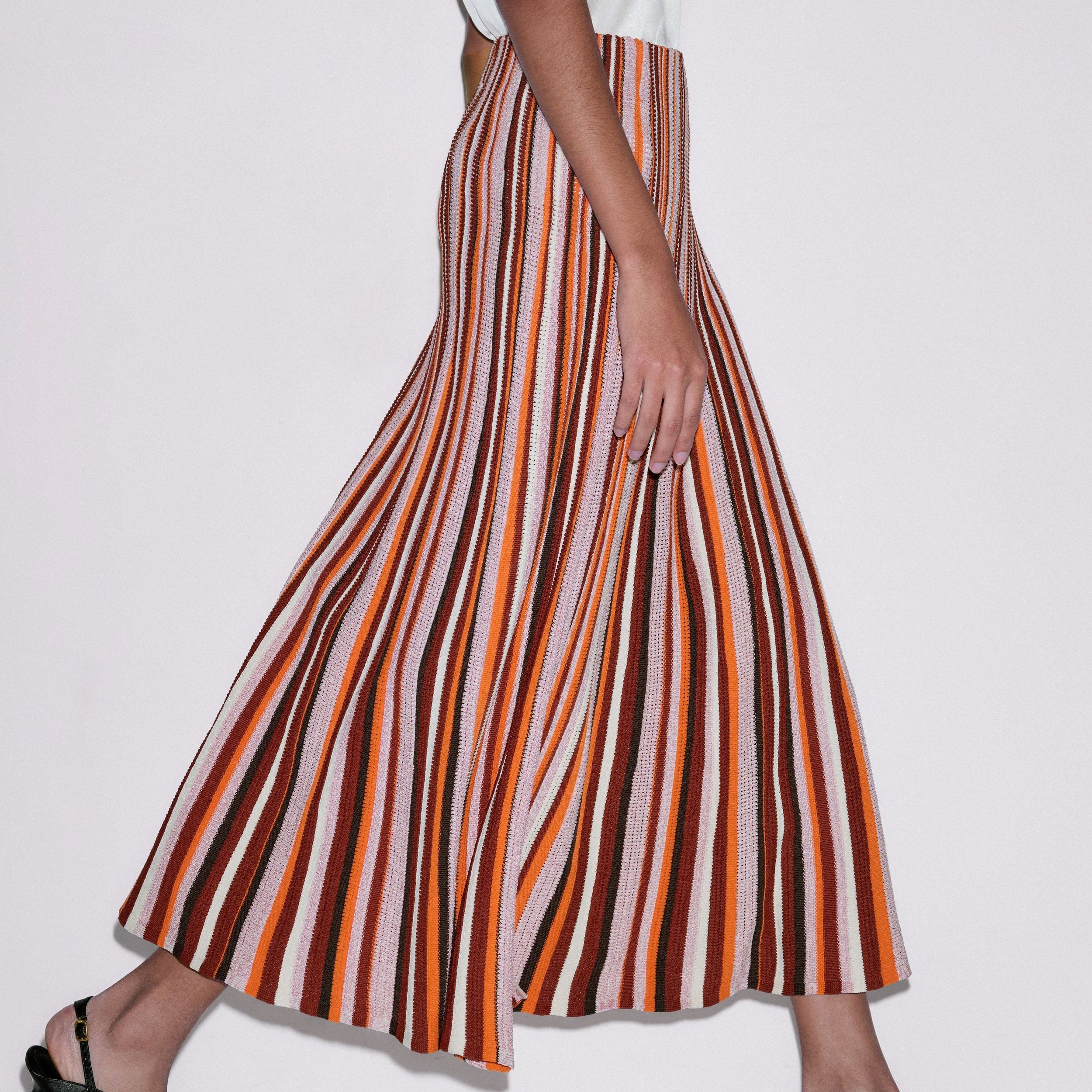 Stripe Knit Maxi Skirt