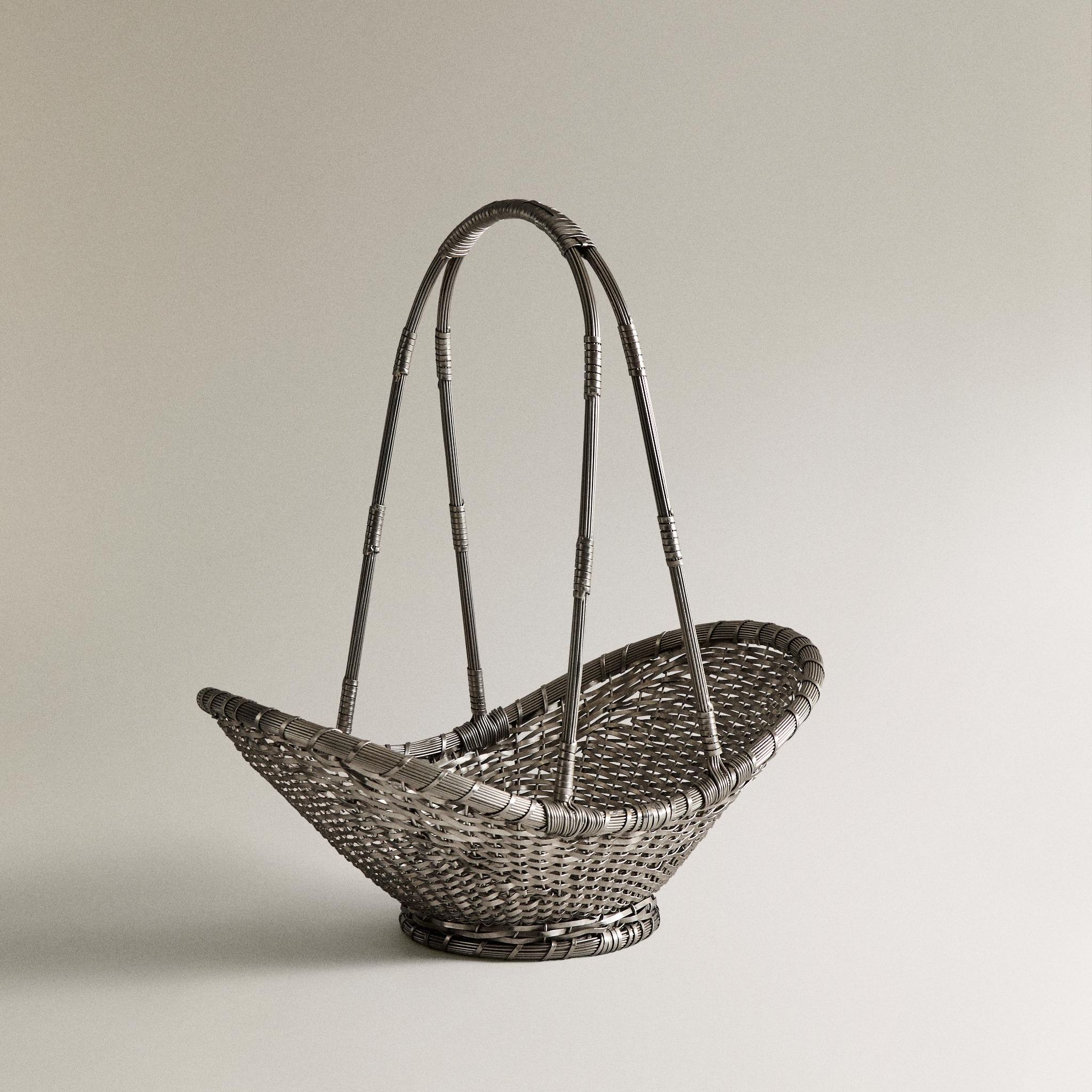 Woven Metal Basket High I Colin King