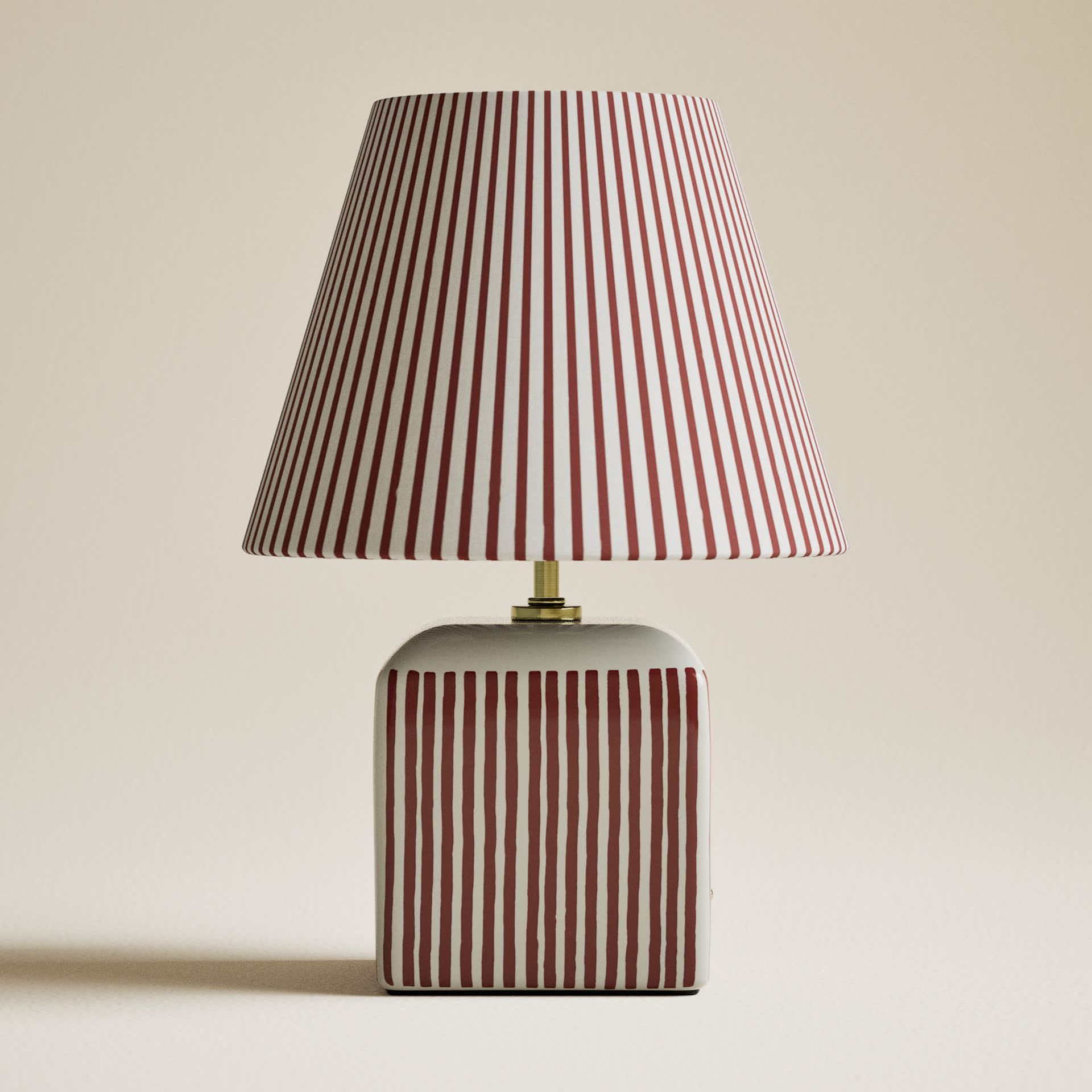 Joshua Ceramic Striped Rechargeable Table Lamp