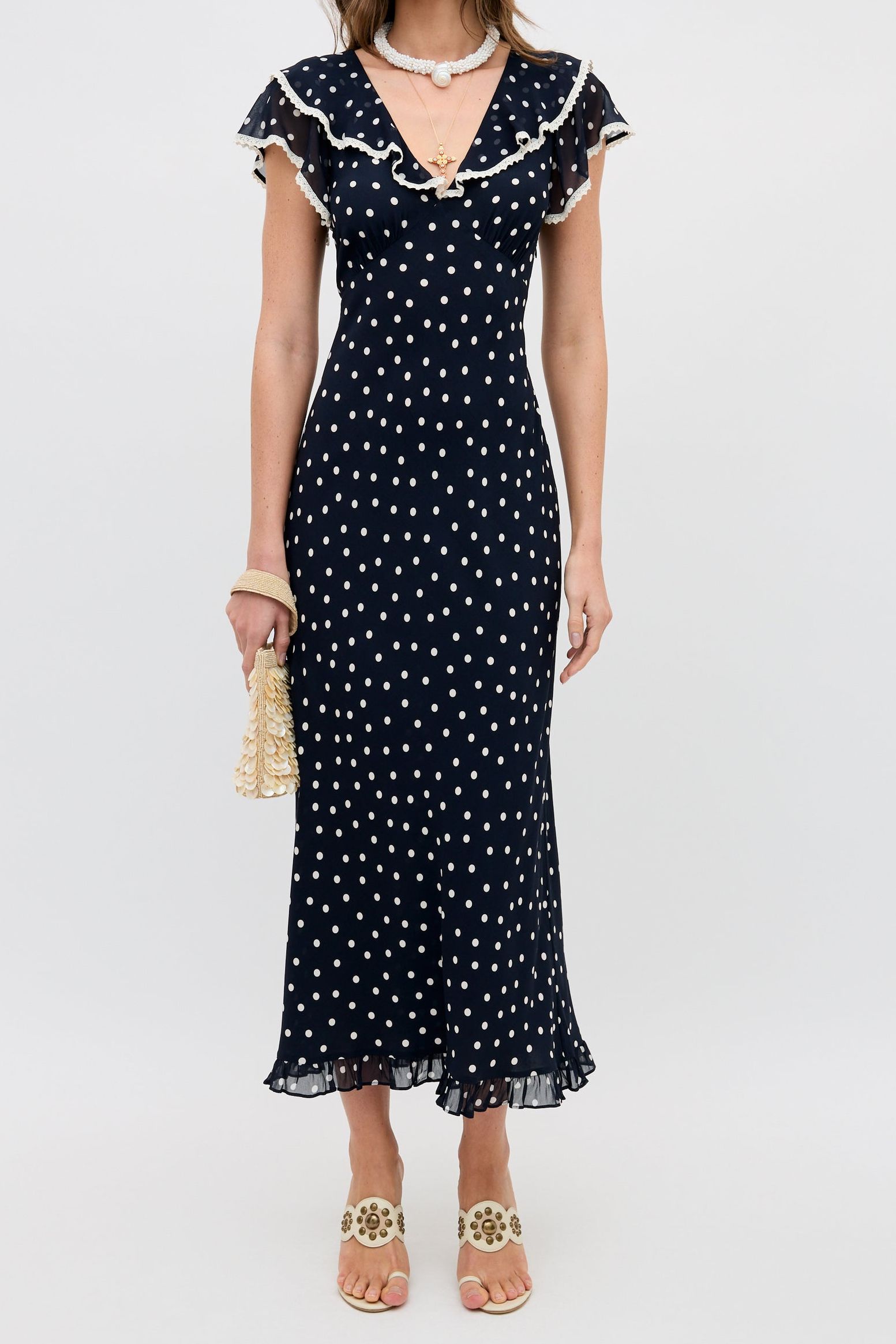 Bethea Midi Dress in Layla Dot Navy