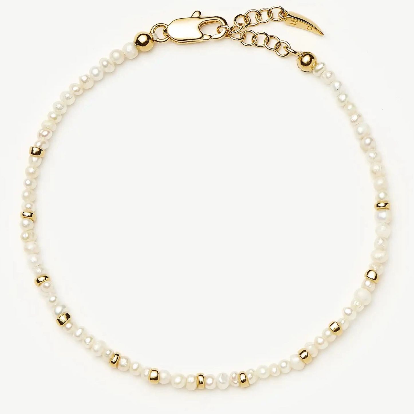 Micro Pearl Beaded Bracelet | 18ct Gold Plated/pearl - 18ct Gold Plated/pearl / S/m - 18.5cm