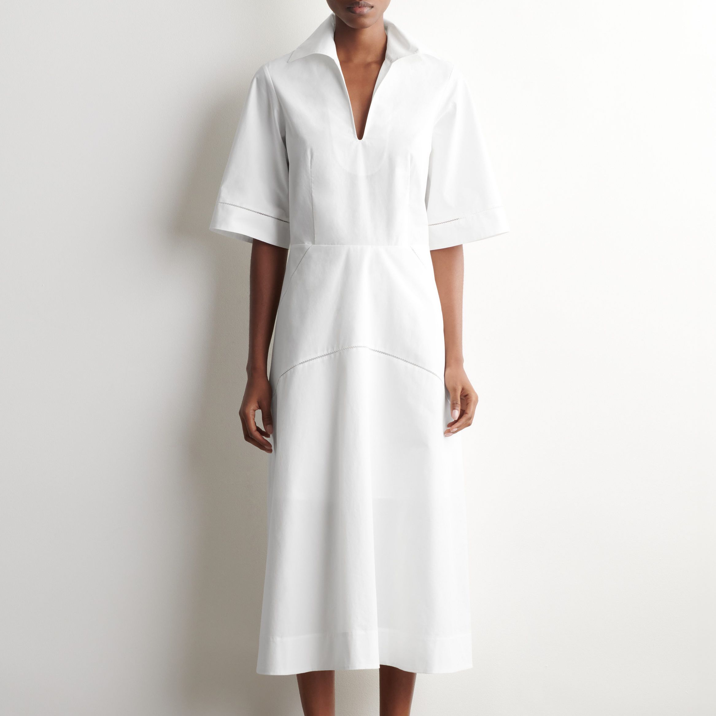 Embroidered Pima Cotton Midi Dress