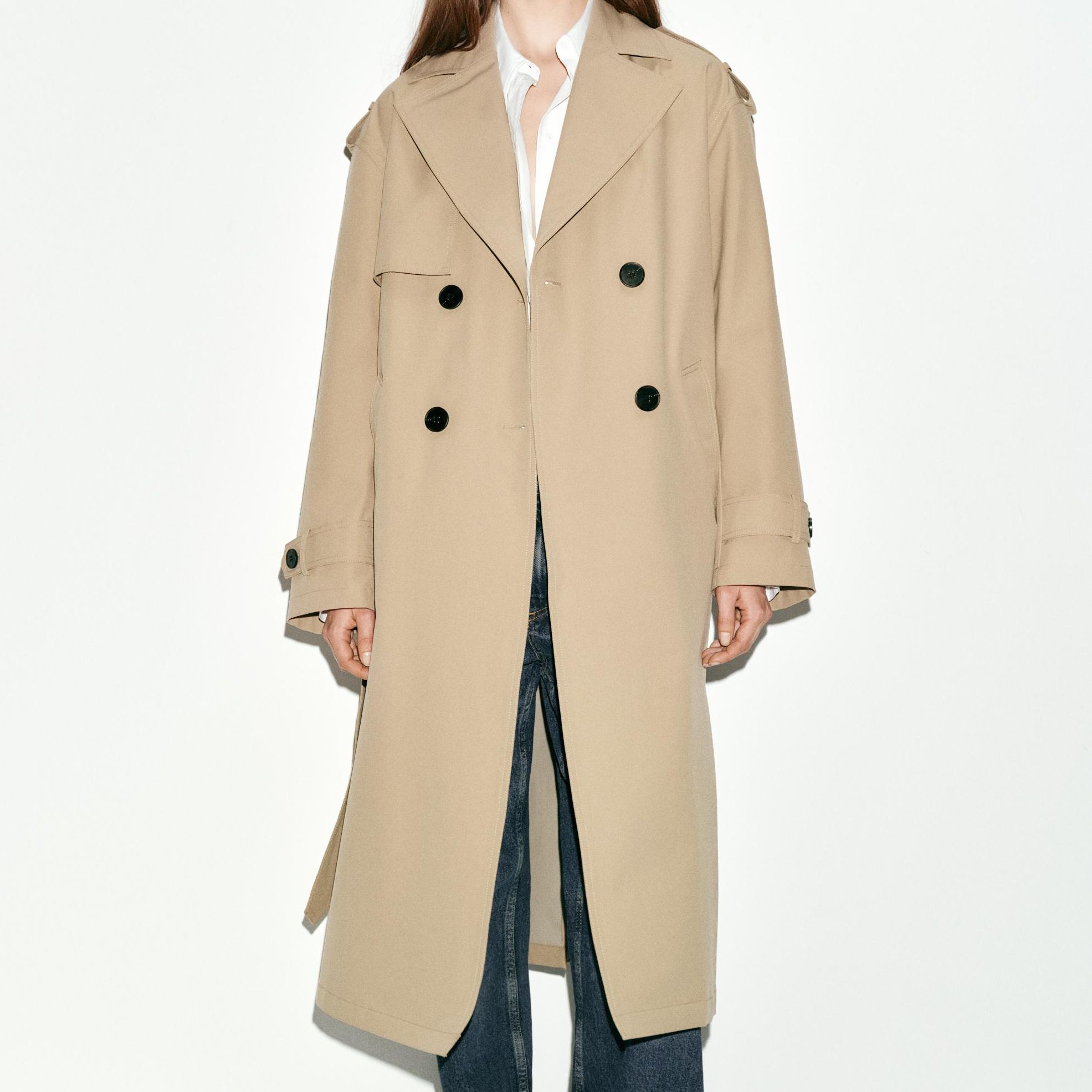 Long Trench Coat With Belt