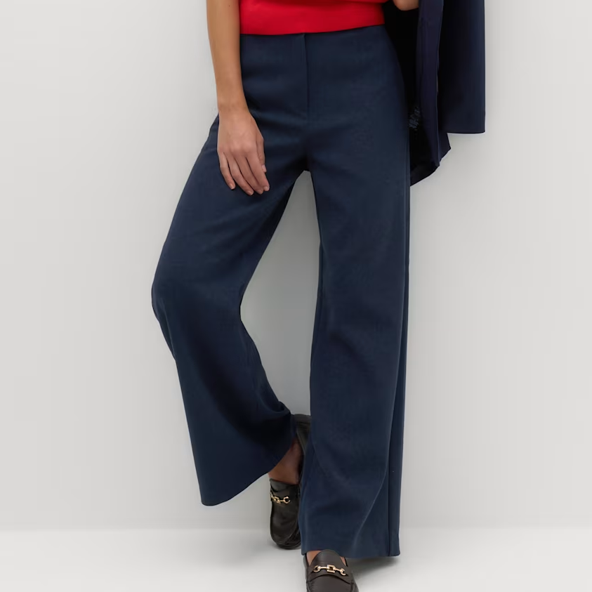 M&amp;amp;S, Navy Wide Leg Trousers