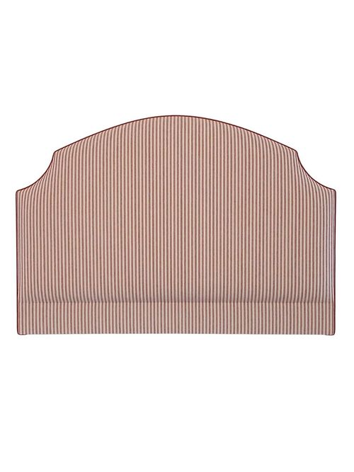 Shaped Headboard Upholstered in Red Stripe Fabric