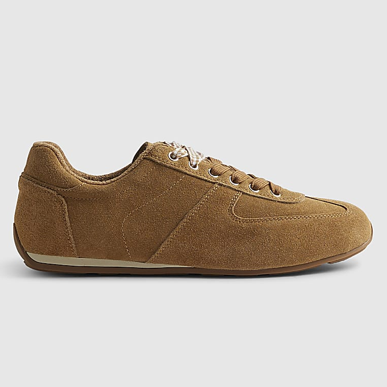 River Island, Brown Suede Trainers