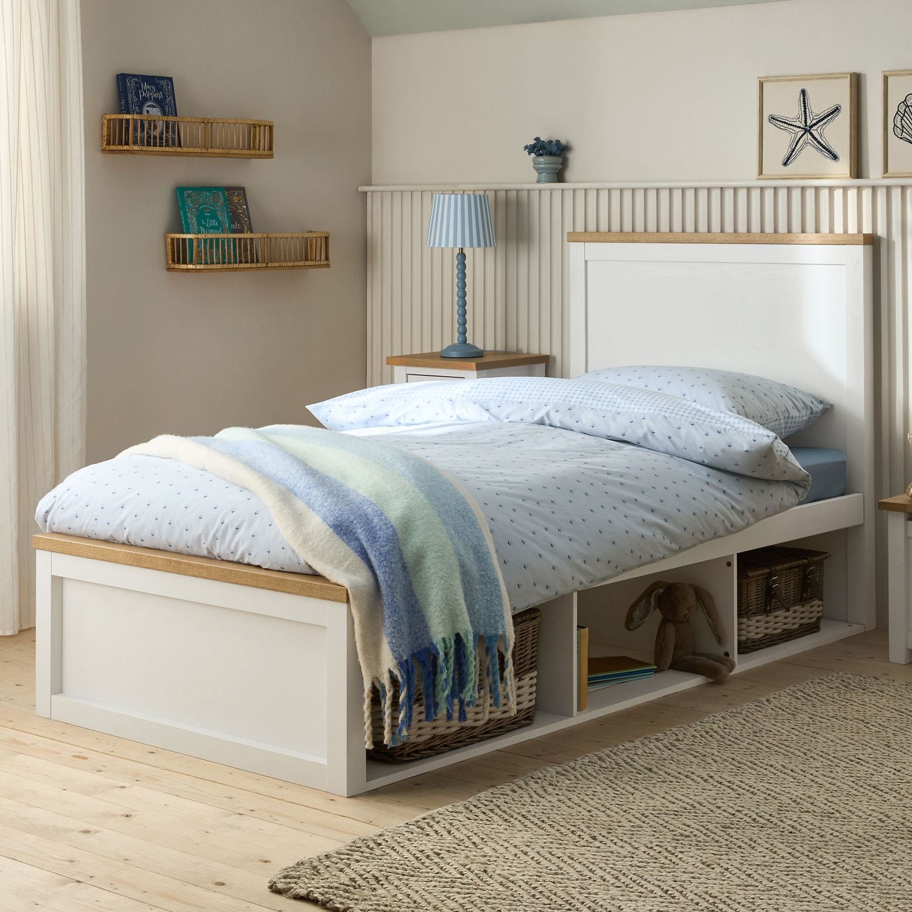 White Malvern Cream Kids Loft Single Bed Frame