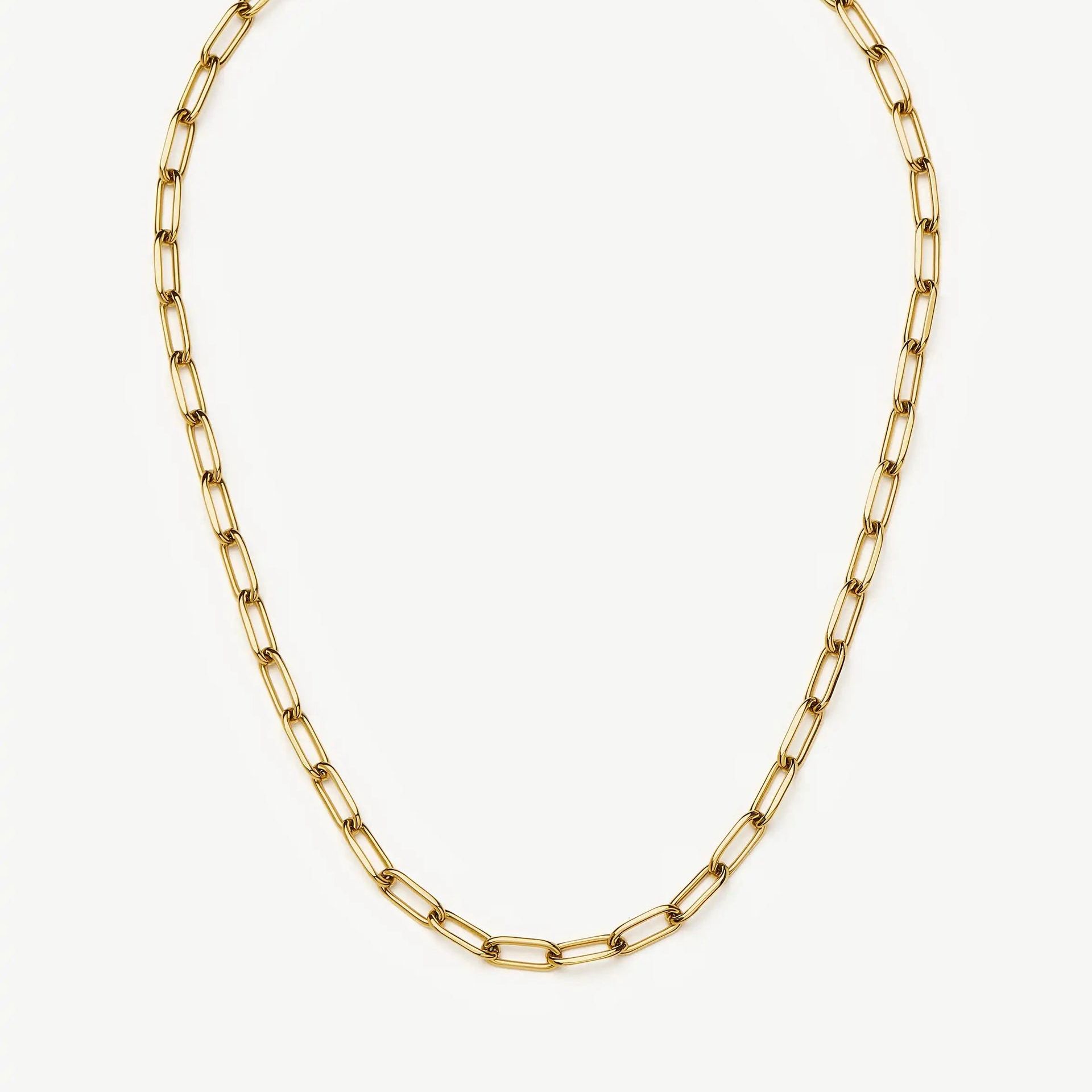 Classic Paperclip Chain Necklace | 18ct Gold Plated - 18ct Gold Plated