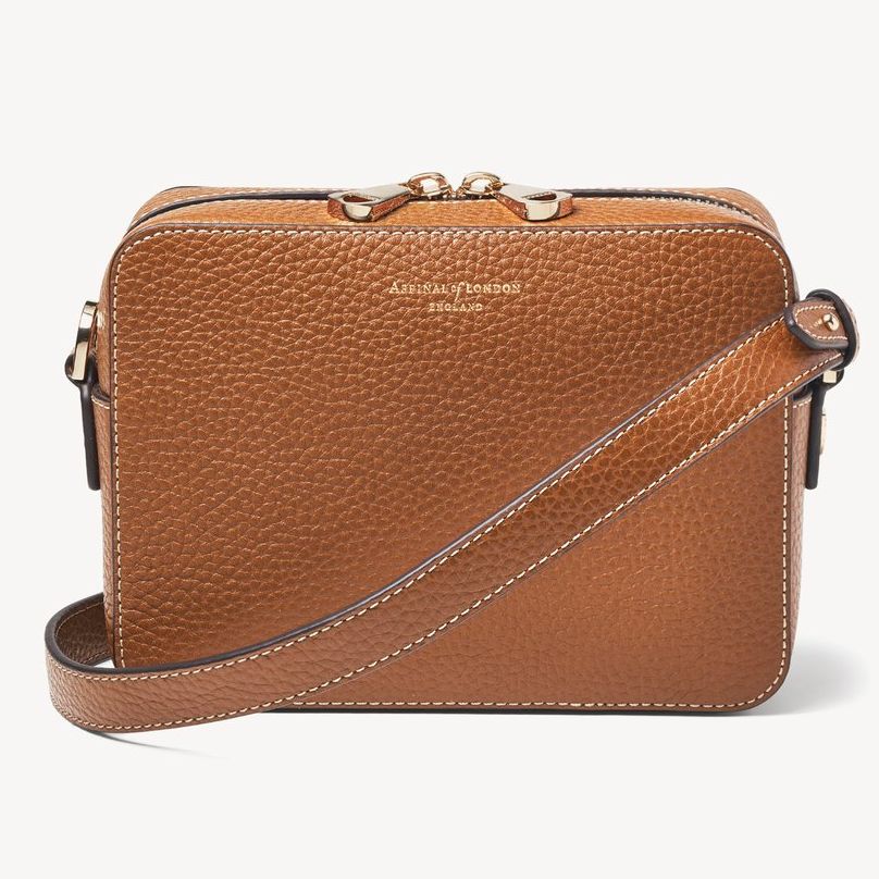 Aspinal Tan Camera Crossbody Bag
